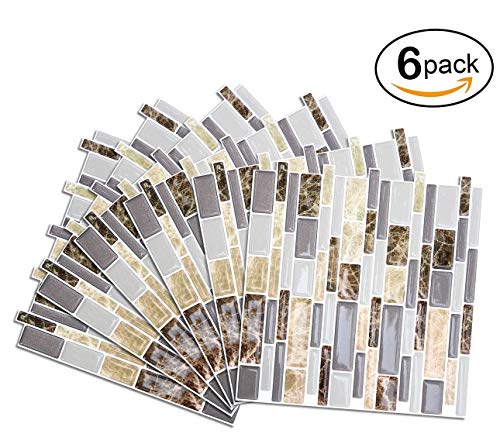 12 Sheets Premium Peel and Stick Tile Backsplash,Stick On Backsplash Wall Tiles for Kitchen & Bathroom-Self Adhesive-10" x 10"