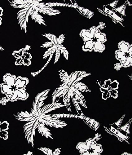 TROPICAL BLACK WHITE DESIGN 100% COTTON FABRIC (1 YARD)