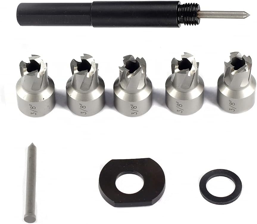 Spot Weld Cutter Set JESTUOUS 5-pack 3/8 Inch HSS Remover Welding Metal Sheet Hole Drilling Bits for Power Hand Drill Tool - - 
