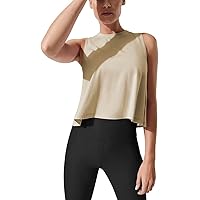 Mippo Crop Tops for Women Womens Workout Tops Flowy Cropped Tank Tops Athletic Shirts
