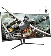 Fiodio 35” 180Hz Ultrawide QHD 3440 x 1440P Curved Gaming Monitor with 2xHDMI 2xDisplay Ports, PI...
