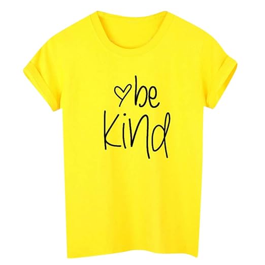 HOTstar Frauen seien nett Brief Print Kurzarm T-Shirt Tops Bluse Tee