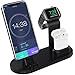 OLEBR Charging Stand Charging Docks Suitable for iWatch Series 4/3/2/1/ AirPods/iPhone Xs/iPhone Xs Max/iPhone XR/X/8/8Plus/7/7 Plus /6S /6S Plus/iPad-Black