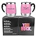 LEADNOVO Update Self Stirring Mug Auto Self Mixing Stainless Steel Cup for Bulletproof/Keto Coffee/Tea/Hot Chocolate/Milk/Cocoa Protein Shaker Mug for Office/Kitchen/Travel/Home -450ml/15.2oz (Pink)