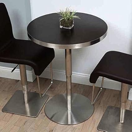 Amazon Com Koco Round Wood Veneer And Brushed Metal Tall