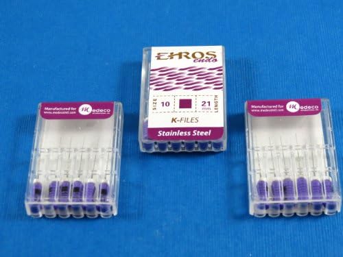 Dental Endodontic FILES K 21 MM No 10 Stainless Steel Kit 3 / Pack EHROS