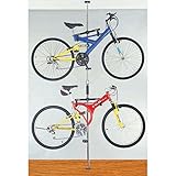 Stoneman Sports DBR-9161-CP Sparehand Q-Rack Freestanding Adjustable 2-Bike Storage Rack for All Frame Types, Chrome Finish