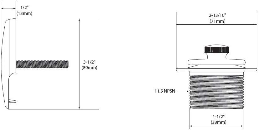 Moen T90331 Push-N-Lock Tub and Shower Drain Kit with 1-1/2 Inch Threads, Chrome - Sink And Drain Equipment - 