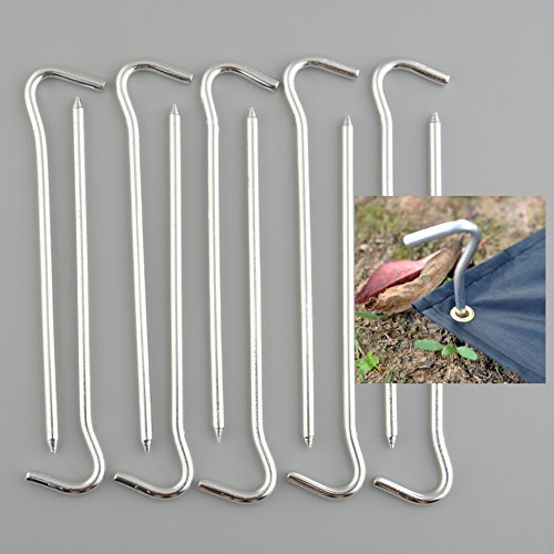 Goodjobb 10Pcs Alluminum Alloy Tent Peg Stake Hook Pin Nail Outdoor Camping Hiking Necessary Trip Traval Trek Survival Kits Tool