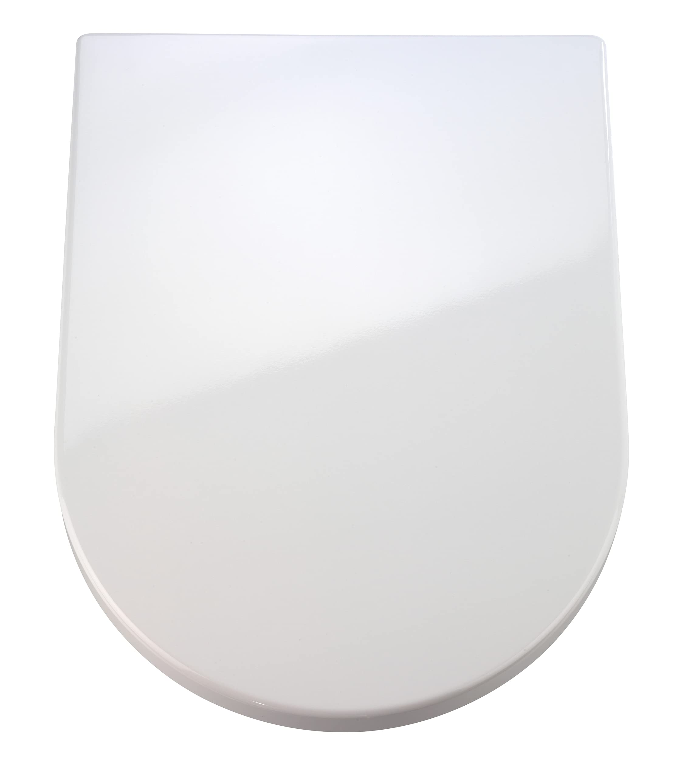 Wenko 18396100 Premium toilet seat Palma EasyClose soft closing mechanism, rustproof FixClip hygienic stainless steel mounting, antibacterial, Plastic Duroplast, 35.7 x 46.5 cm, White