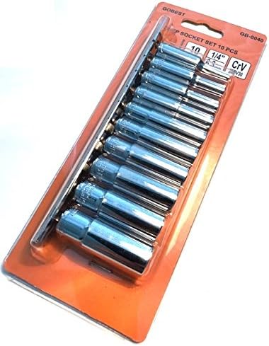 GOBEST 1/4" deep Socket Set 10 pcs, 4-13 mm (GB-0040), 1/4 inches - Image 3