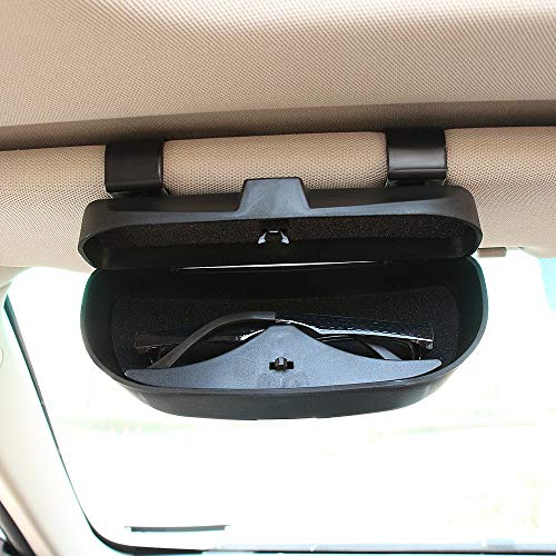 HOLDCY Car Glasses Holder Sun Visor Clip - Eye Sunglasses Storage Holder Box - Automotive Accessories ABS 1Pcs Apply to All Car Models (Black)