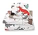 Where The Polka Dots Roam Animals Queen Size 4 Pieces Bedding Set, Super Soft Bedding, 1 Fitted Sheet, 1 Flat Sheet, 2 Pillowcases, Bedsheets for Kids, Boys, Girls, Forest and Wild Animals Bedding