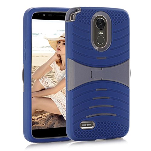 LG Stylo 3 Plus Case,AutumnFall New Rubber Impact Armor Case Back Hybrid Cover Skin For LG Stylo 3 Plus (Blue)