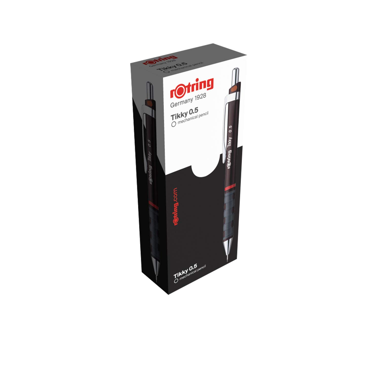 rOtring Tikky Colour-Coded Mechanical Pencils | 0.5 mm | Burgundy Barrel | Box of 12