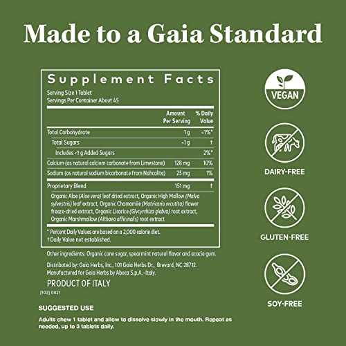 Gaia Herbs Reflux Relief with Marshmallow Root, Chamomile, Aloe