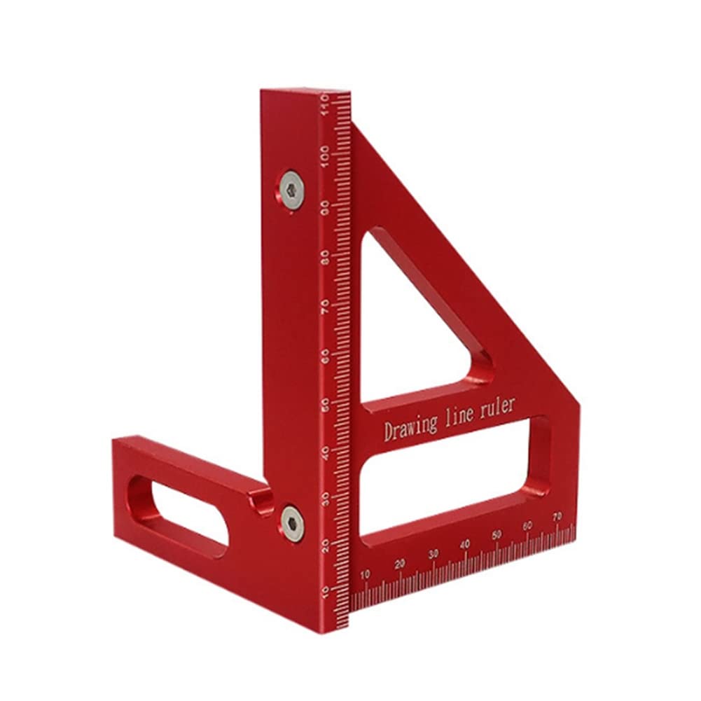 ZDSFSD Woodworking Square Protractor Aluminum Alloy Miter Triangle Ruler Layout Measuring Tool for Carpenter -Red