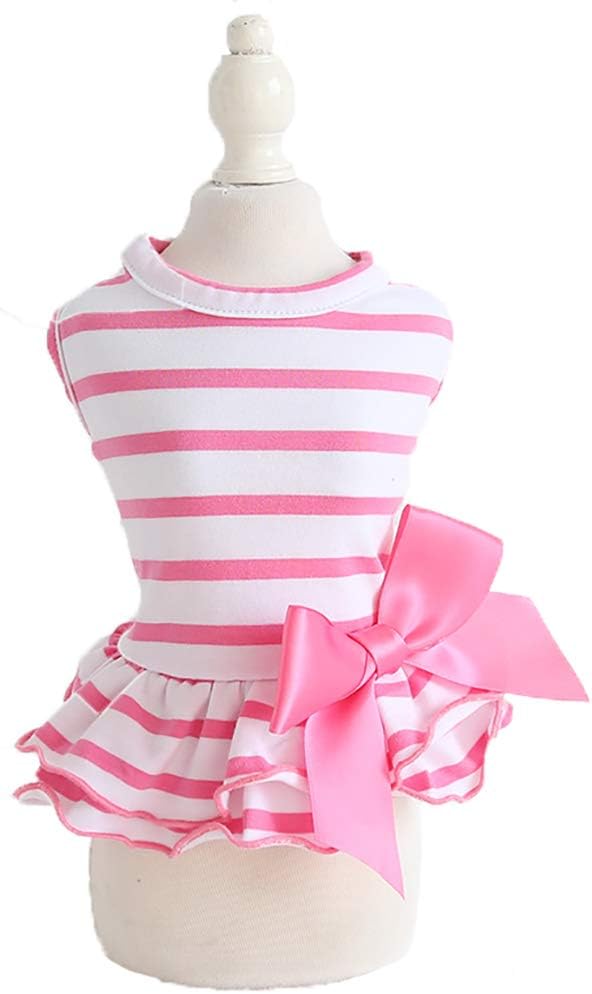 MaruPet Summer Sweet Puppy Doggie Candy Coloe Pet Dog Dress with Bowknit for Small, Extra Small DogTeddy, Pug, Chihuahua, Shih Tzu, Yorkshire Terriers