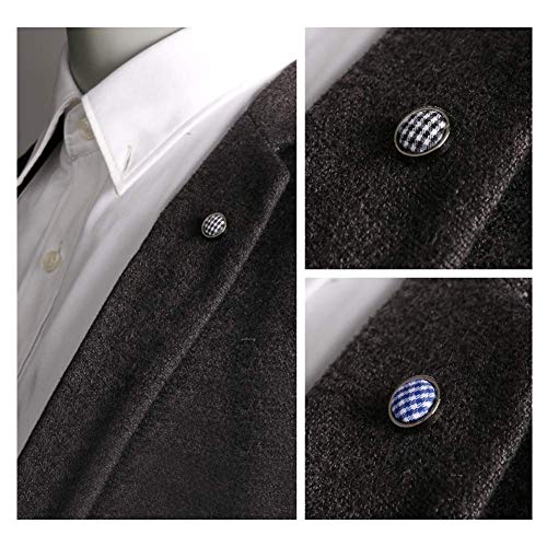 Joyci 10-Pack Vintage Brooch Shirt Suit Lapel Pin Vest Safety Pushpin Buckle Decorate Button Metal Tie Tacks Pin Back Clutch (British Plaid)