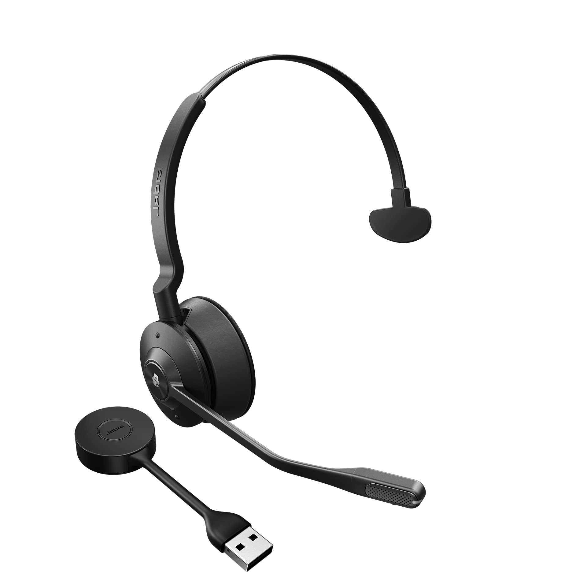 Jabra Engage 55 - Micro-Casque Mono Sans Fil Avec Adaptateur Dect Usb-A Link 400, Microphone À Réduction De Bruit, Portée Étendue Et Protection Auditive - Certifié Ms Teams - Noir