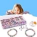 Colle 8/10mm 370pcs Polymer Clay Beads for Jewelry Making Round Bead Colorful Polymer Clay Handmade Loose Beads Jewelry Making with 2 Rolls of Strings