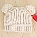 AStorePlus® Baby Kids Dual Balls Winter Warm Kintted Hat Wool Beanie Cap, Beige