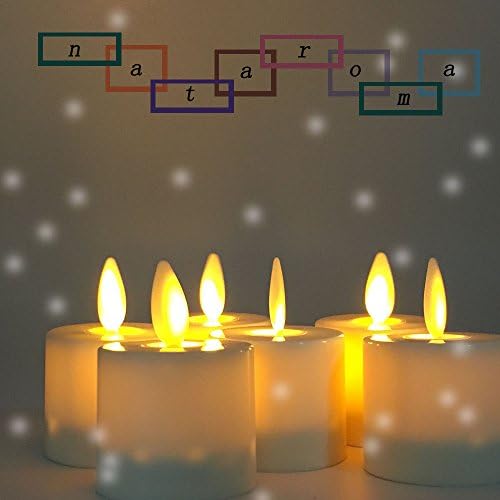 Nataroma 2 Pc Set Led Tea lights Battery Operated Flameless Candles: 1.44"X1.25" Unscented Moving Flame Candles Auto-Timer |Lantern, Patio, Bath, Wedding, Reception|Remote Control Included