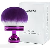 Extra Large Body Makeup Brush for Self Tanner, Leg Makeup & Bronzer Self Tan Applicator, 80mm Wide Round Head Kabuki Brush Provides More Even& Pretty Application with Drawstring Bag (Purple)