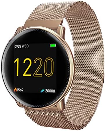 QINYONGFENG Uwatch2 Smart Watch for Andriod,iOS 1.33' Full Touch Screen IP67 25 Days Standby 7 Sport Modes Full Metal Unibody (Color : Gold)