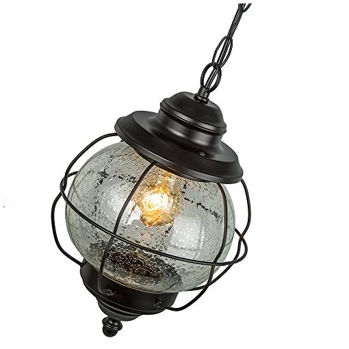 LALUZ Outdoor Hanging Lantern Porch Painted Black Metal LALUZ Outdoor Hanging Lantern Porch Painted Black Metal