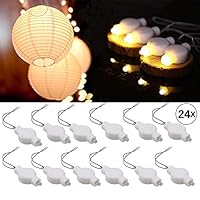LOGUIDE Led Lantern Lights,LED Lights for Paper Lanterns Balloons Floral Festival Decoration String Lights (Warm White, 24pcs)