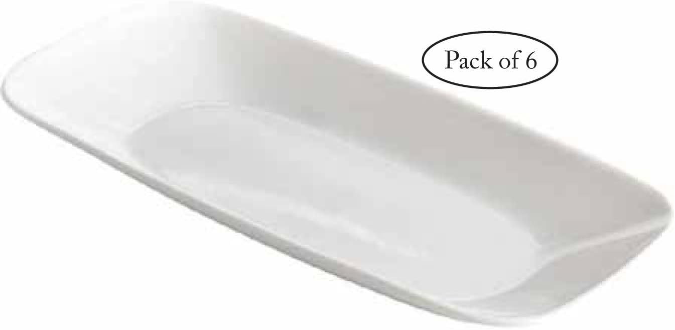  | Corelle Square Round 10-1/2-inch Serving Tray, Pure White (Pack of 6): Platters