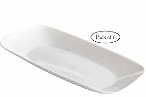 Corelle Square Round 10-1/2-inch Serving Tray, Pure White (Pack of 6)