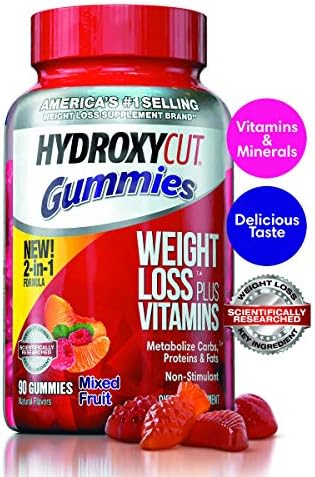 🏆Premium Pack Non-Stimulant Weight Loss Mixed Fruit Gummies, 90 Count