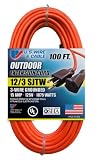 US Wire and Cable 65100 Extension Cord, 100ft, Orange