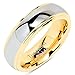 100S JEWELRY 6mm Tungsten Rings for Men Women Wedding Band Two Tones Gold Silver Engagement Size 5-13