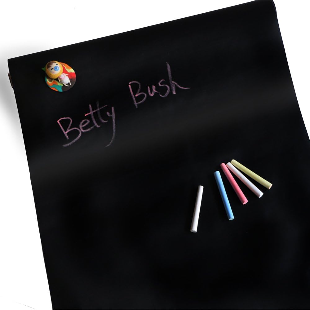 Removable Chalkboard Wall Decal Sticker - Adhesive Vinyl Blackboard Roll Makes Any Surface an Erasable Creative or Organization Feature in Your Home Kitchen, Office Business Memo & Monthly Schedule