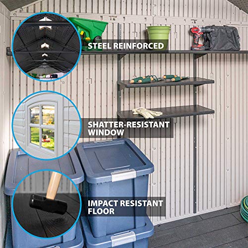 Lifetime 60075 8 X 15 Ft Outdoor Storage Shed Desert Sand Pricepulse lifetime-60075-8-x-15-ft-outdoor-storage-shed-desert-sand-pricepulse