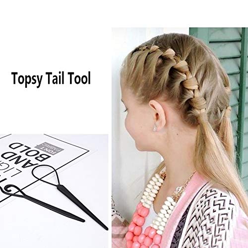 Magic Hair Bun Shaper Set, 2 Pcs Magic Hair Clip Twist Hair Braiding Set, 2 Pairs Topsy Tail Loop Hair Kit Ponytail Maker, 2 Pcs Donut Hair Bun Tool - Thumbnail 2