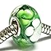 Sterling Silver Green Glass Flower European Style Glass Bead Charm