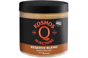 Kosmos Q Reserve Blend Brisket Injection, Premium Beef BBQ Marinade for Tender & Juicy Brisket, Phosphate-Enhanced for Moisture Retention, Competition-Grade Seasoning, Gluten Free, 16 Oz Jar