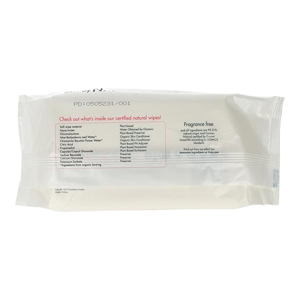 ECO BY NATY SENSITIVE WIPES WITH ALOE VERA, PACK OF 56