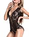 Women's Sexy Lingerie One Piece Lace Babydoll Flexible Bodysuit Nightdress by Nora Twips (L), Black