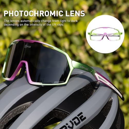 KAPVOE Photochromic Cycling Glasses Men Women Transparent Sports Sunglasses MTB Mountain Bike MTB Bike Cycling K160