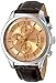 GUESS Men's U0192G1 Brown Classic Crocodile-Grained Leather Strap Chronograph Watch