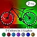 HOOMIL LED Bike Wheel Lights with Batteries 7 Colors in 1 Light Waterproof RGBW LED Bicycle Wheel Lights Ultra Bright Tire Spoke Light Bike Decorations Lights for Wheels