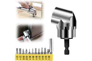 FANSUIT 105 Degree Right Angle Drill Adapter, 2025 New Corner Tool Screw Hub with Multi-function Bend Screwdriver Bit, 1/4" Hex Shank Driver Angle Drill Attachment for Household Work (Short)
