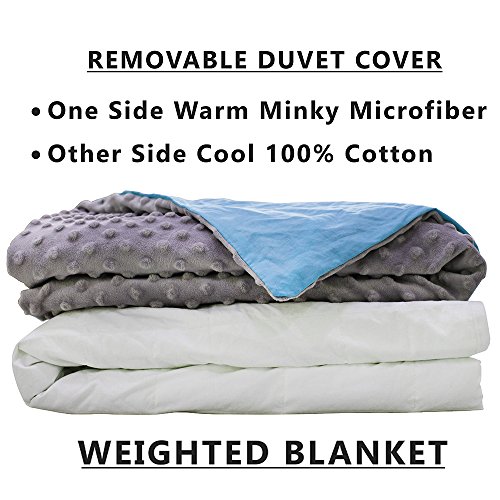 CMFRT Cozy Weighted Blanket Set w/Duvet Cover for Teens - Get Quality Rest, Great for Anxiety, ADHD, Autism, OCD and Stress Relief - (48" x 78" - 12 lb) (Perfect for 100 lb teens), 52303