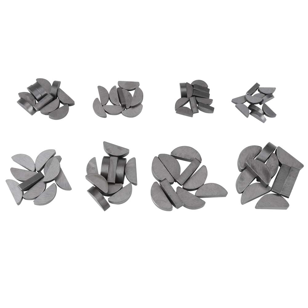 80pcs Metal Woodruff Key Set Assortment 8 Size Metric