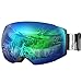 OutdoorMaster Ski Goggles PRO - Frameless, Interchangeable Lens 100% UV400 Protection Snow Goggles for Men & Women (Black Frame VLT 18% Grey Lens with Full REVO Green and Free Protective Case)